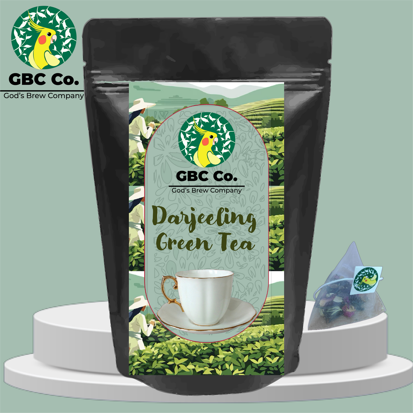Darjeeling Green Tea| 25 Pyramid Tea bags | GBC Tea