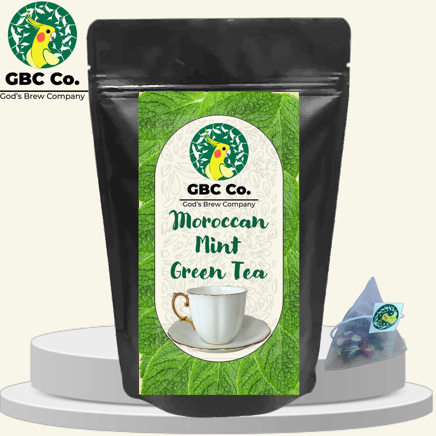 Moroccan Mint Green Tea| 25 Pyramid Tea bags | GBC Tea
