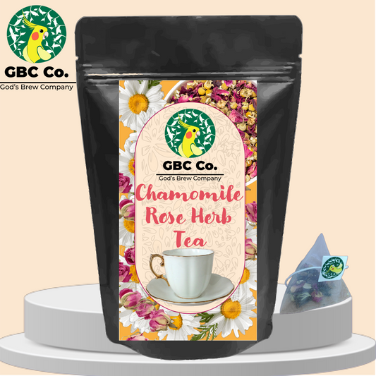 Chamomile Rose Herb Tea| 25 Pyramid Tea bags | GBC Tea