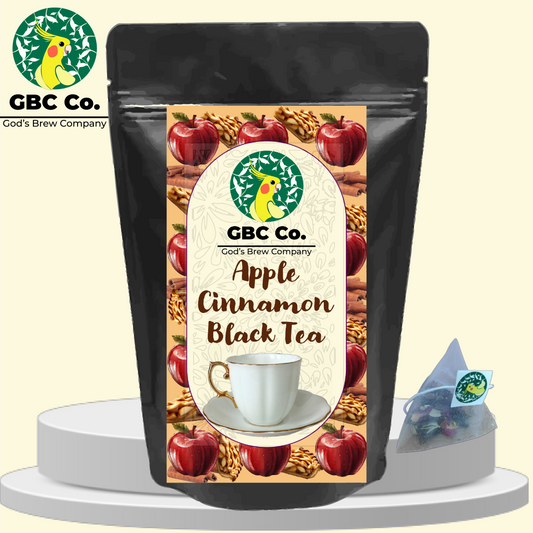Apple Cinnamon Black Tea| 25 Pyramid Tea bags | GBC Tea